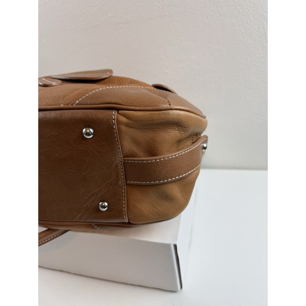 Vintage Y2K Barr + Barr New York Brown Leather Floral Slouchy Hobo Shoulder Bag - Picture 14 of 16